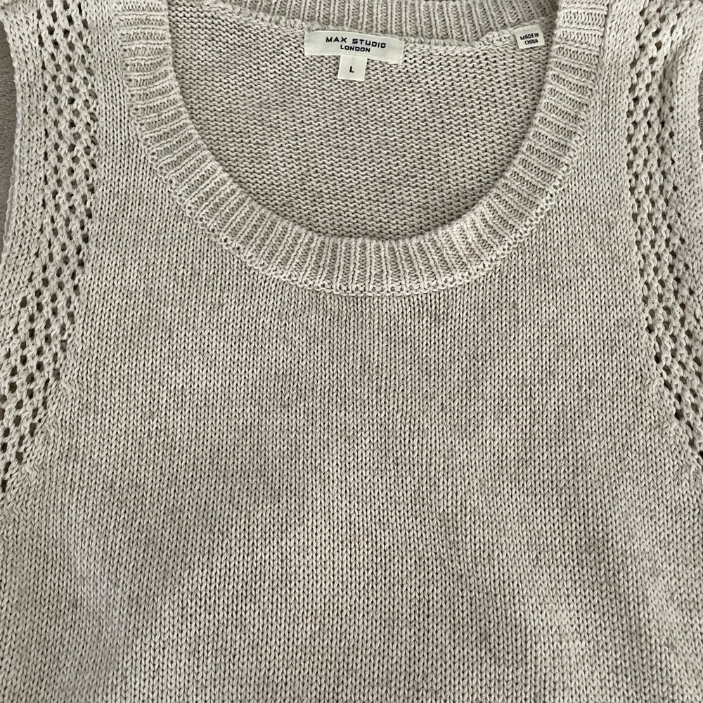 Max Studio Women's Cream Knit Sweater Vest